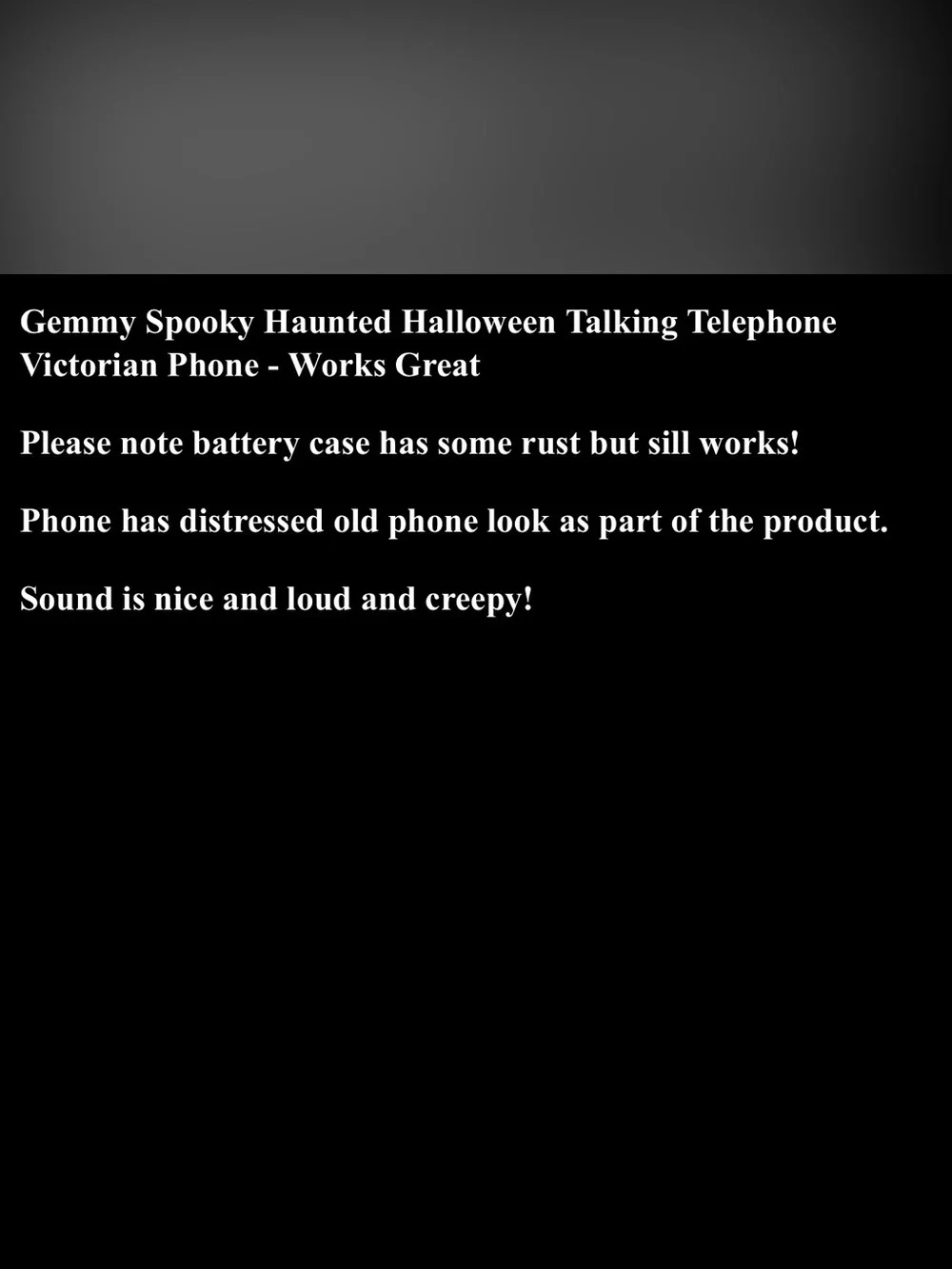Gemmy Halloween Faux Antique Style Rotary Desk Telephone Spooky Sensor Retired
